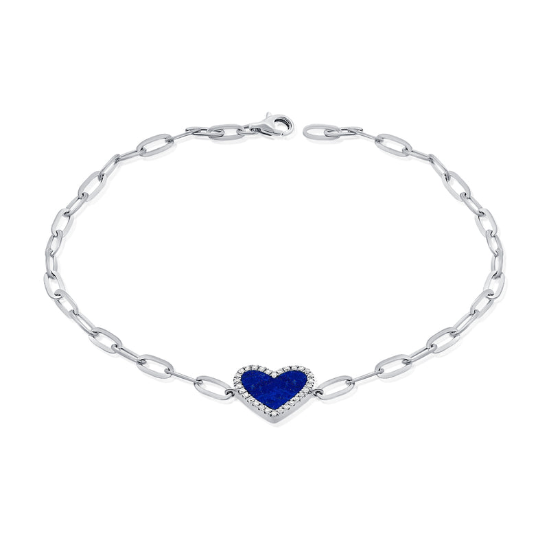 Hearts & Love Bracelet with Blue Lapiz