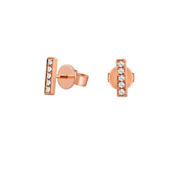 14K Gold Diamond Bar Stud Earrings – 0.05 Carat
