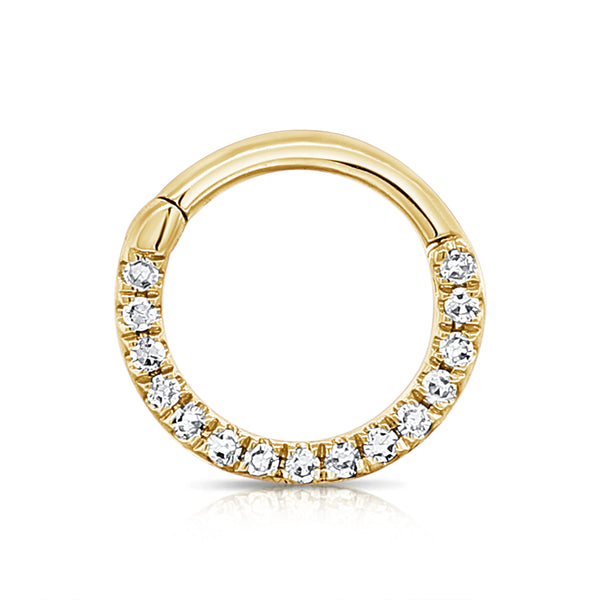 Diamond Pave Hoop Earrings in 14K Gold