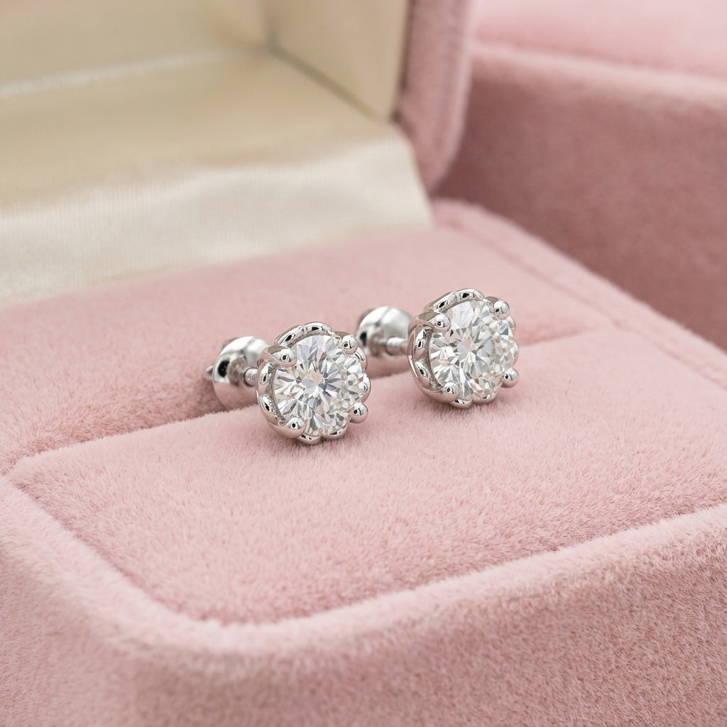 Heart Gallery Four-Prong Diamond Stud Earrings