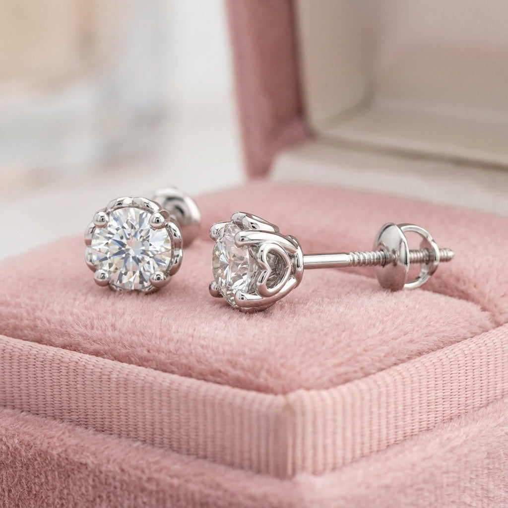 Heart Gallery Four-Prong Diamond Stud Earrings