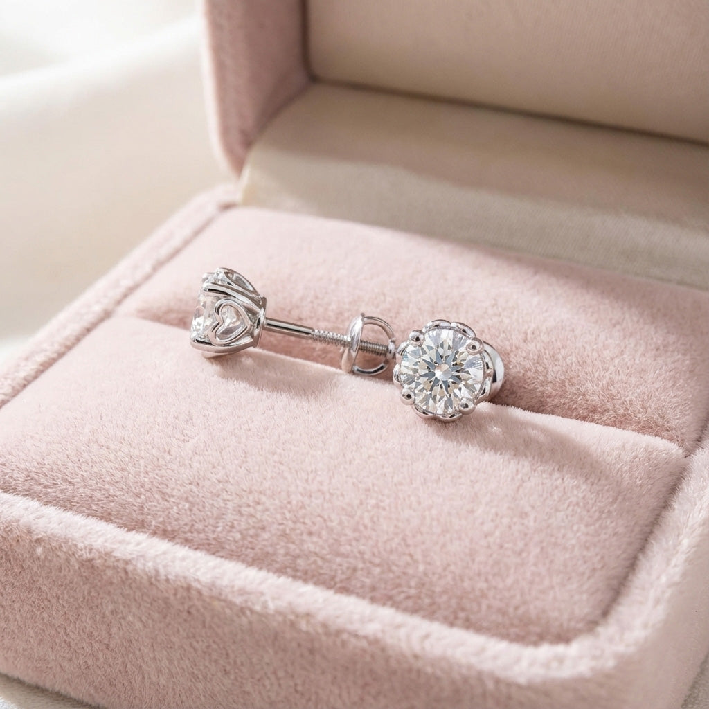 Heart Gallery Four-Prong Diamond Stud Earrings