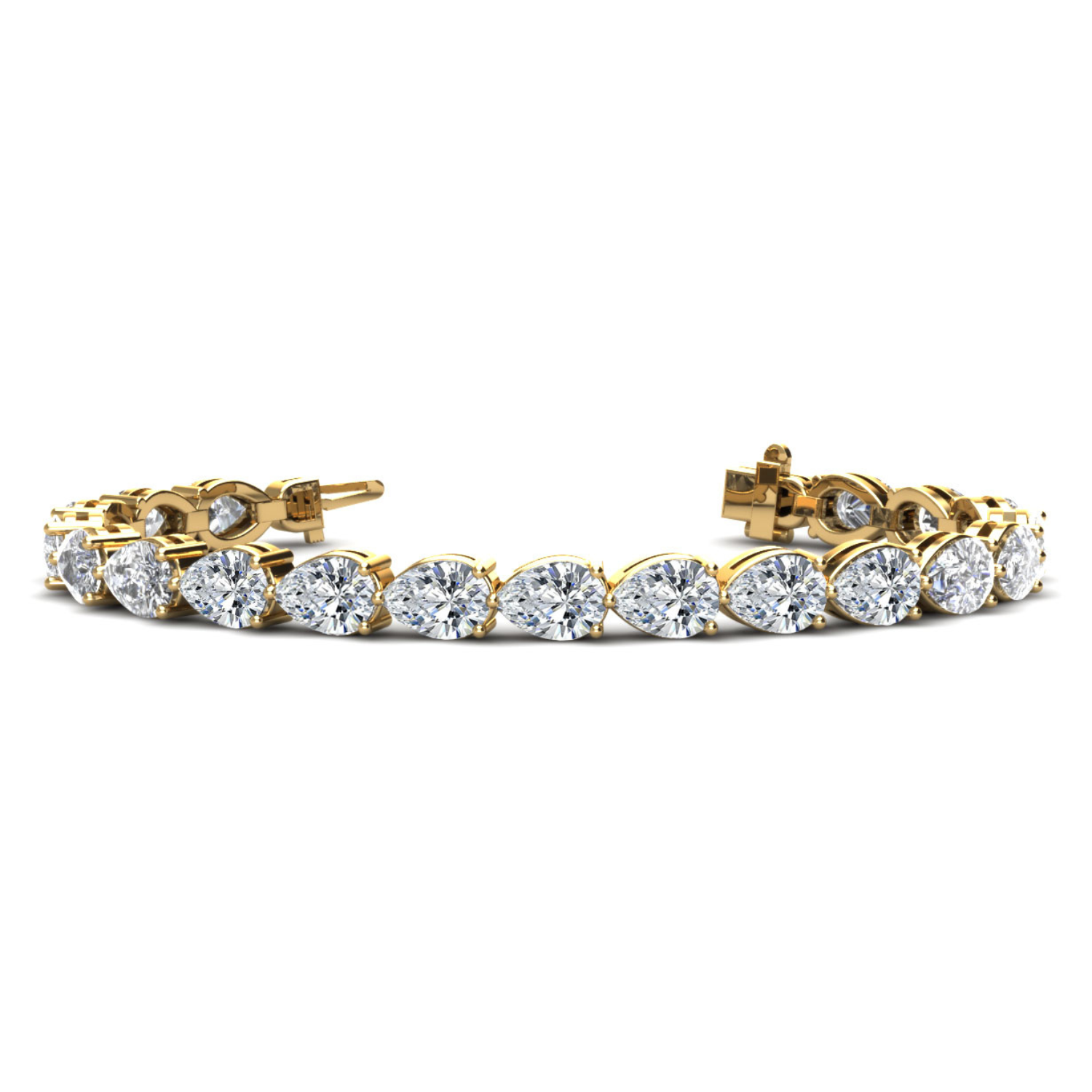 Pear-Shaped Diamond Tennis Bracelet in 14K Gold