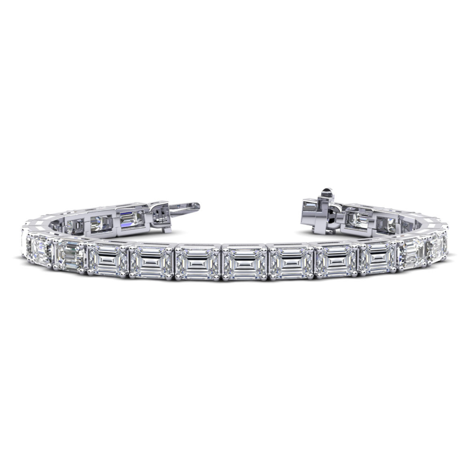 Classic Emerald-Cut Diamond Tennis Bracelet