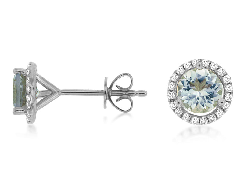 Aquamarine & Diamond Earring