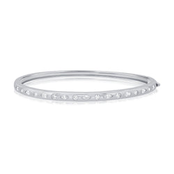 Marquise & Round Diamond Bezel Bangle Bracelet in 14K Gold | 0.84 Carat Diamonds