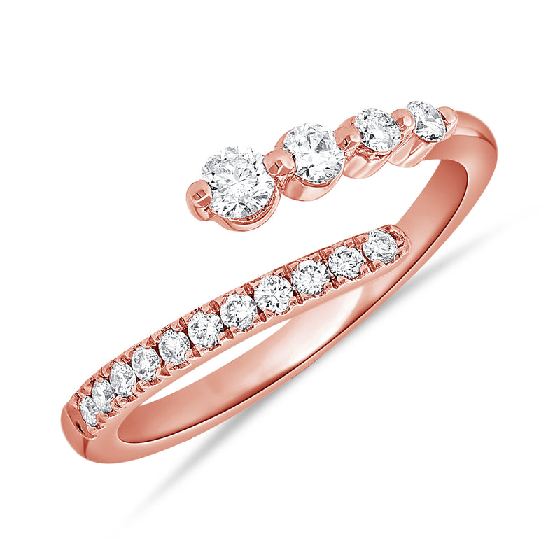 Elegant Open-Curve Diamond Ring in 14K Gold