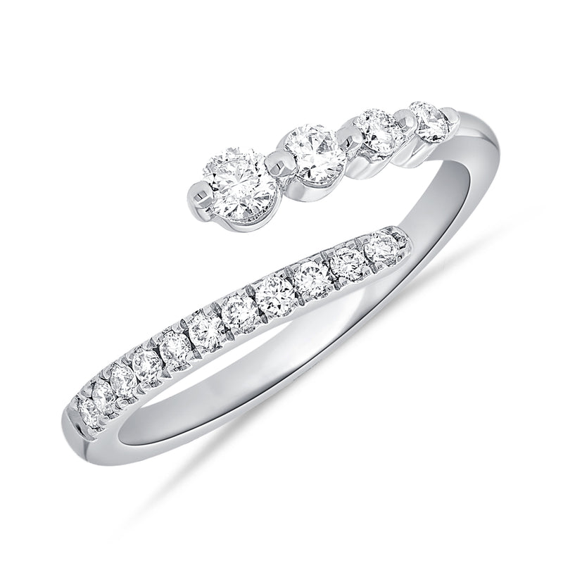 Elegant Open-Curve Diamond Ring in 14K Gold