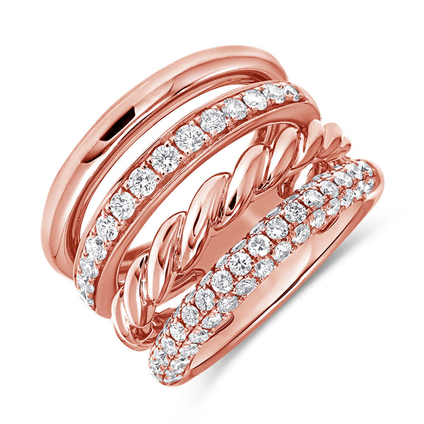 1.18 Carat Diamond Cocktail Statement Ring in 14K Gold