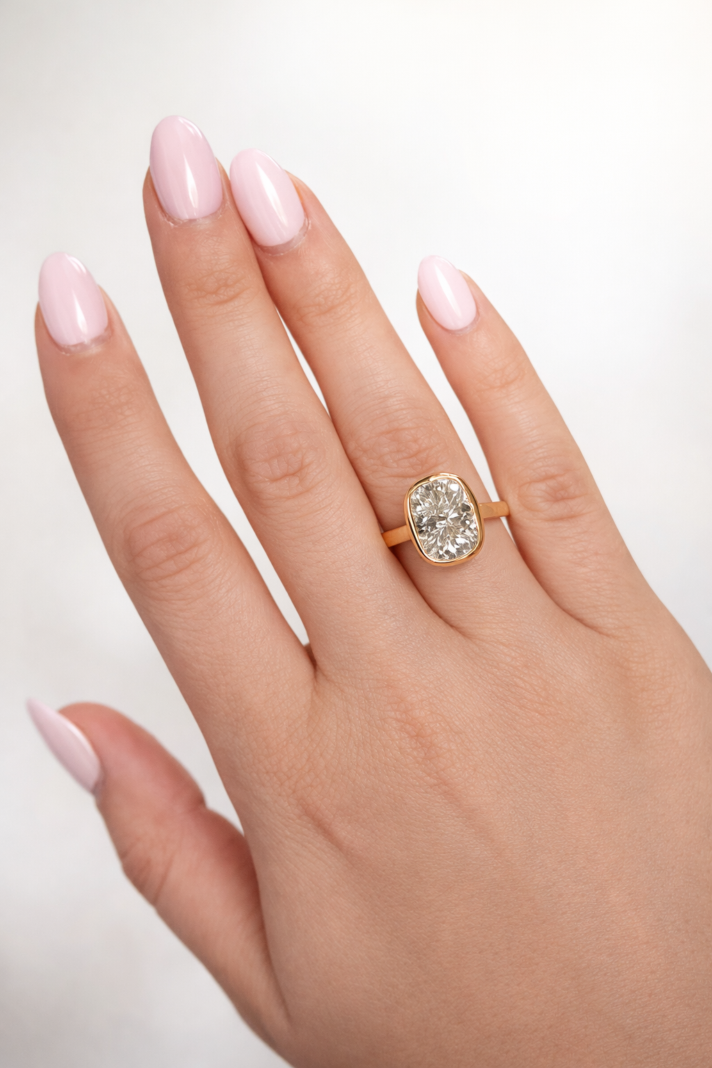 Cushion Cut Lab Grown Diamond Engagement Ring in 14K White or Yellow Gold | 4.00 CT D-VVS2