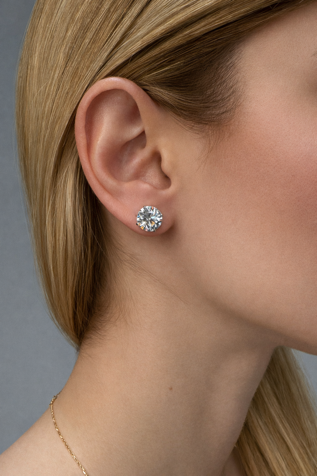 5.00 Carat Round Lab-Grown Diamond Stud Earrings