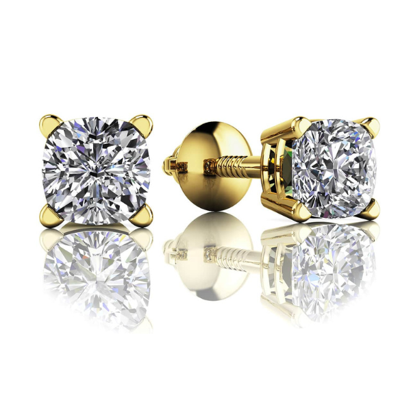 Cushion Cut Diamond Stud Earrings