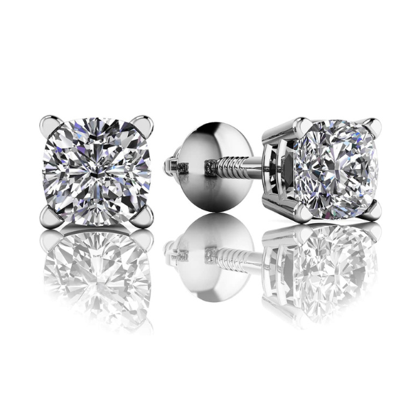 Cushion Cut Diamond Stud Earrings