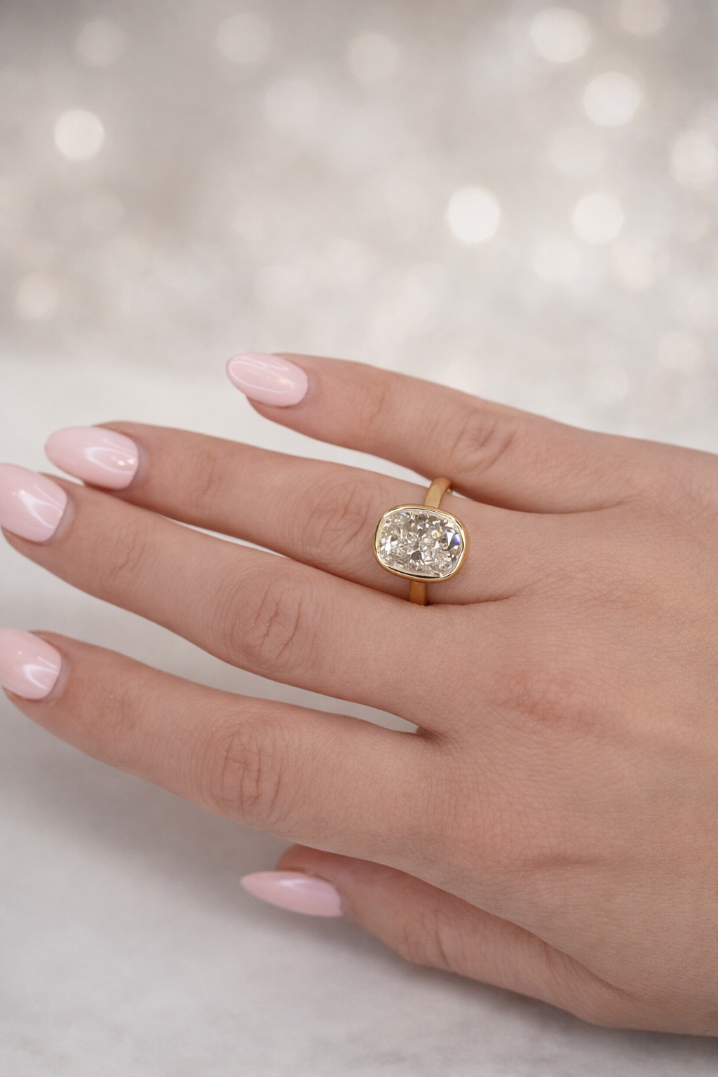 Cushion Cut Lab Grown Diamond Engagement Ring in 14K White or Yellow Gold | 4.00 CT D-VVS2