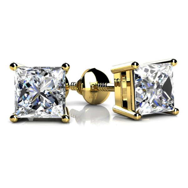 Princess Cut Diamond Stud Earrings