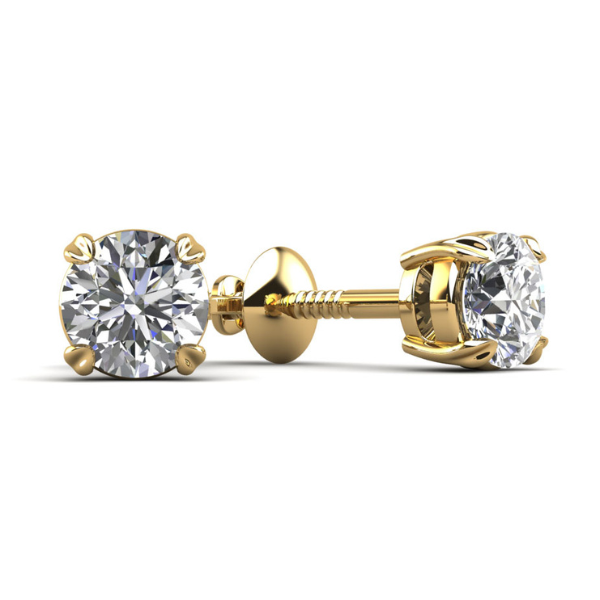 Round Cut Diamond Stud Earrings