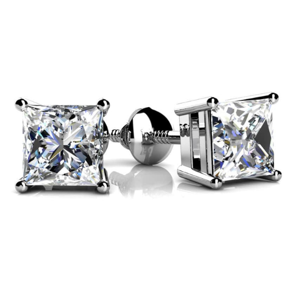 Princess Cut Diamond Stud Earrings