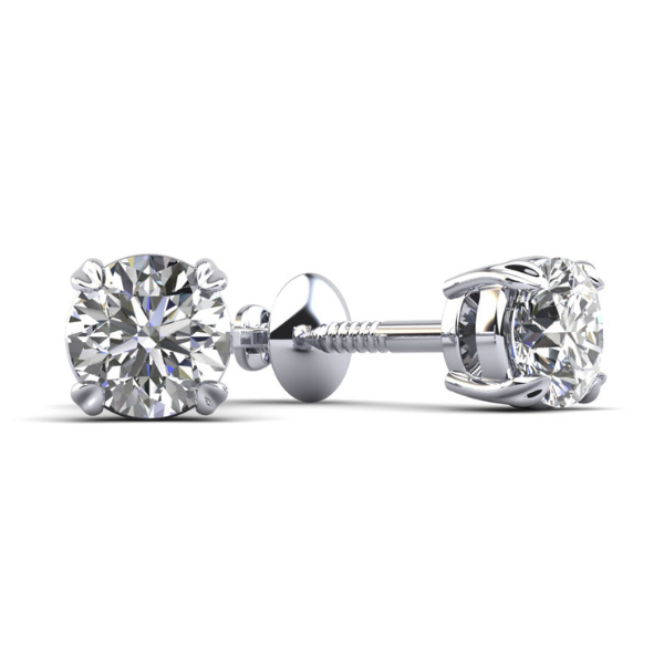 Round Cut Diamond Stud Earrings