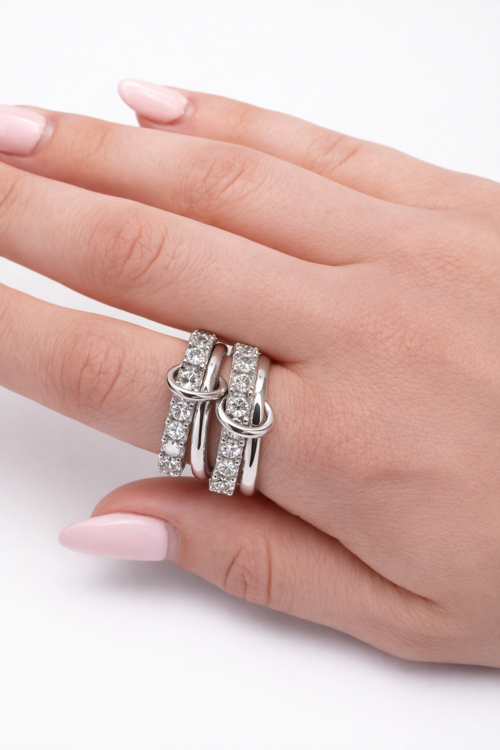 Custom Spinelli-Style Stackable Diamond Ring 4.63 CT in 14K Gold | Handmade