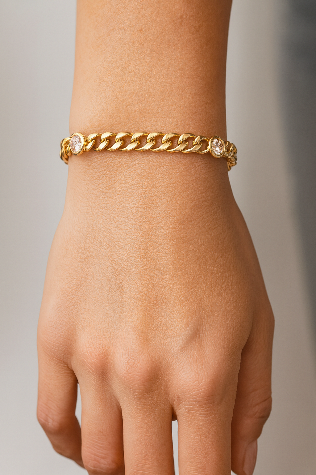 14K Gold Diamond Link Bracelet with 0.20 Carats – White, Yellow, or Rose Gold