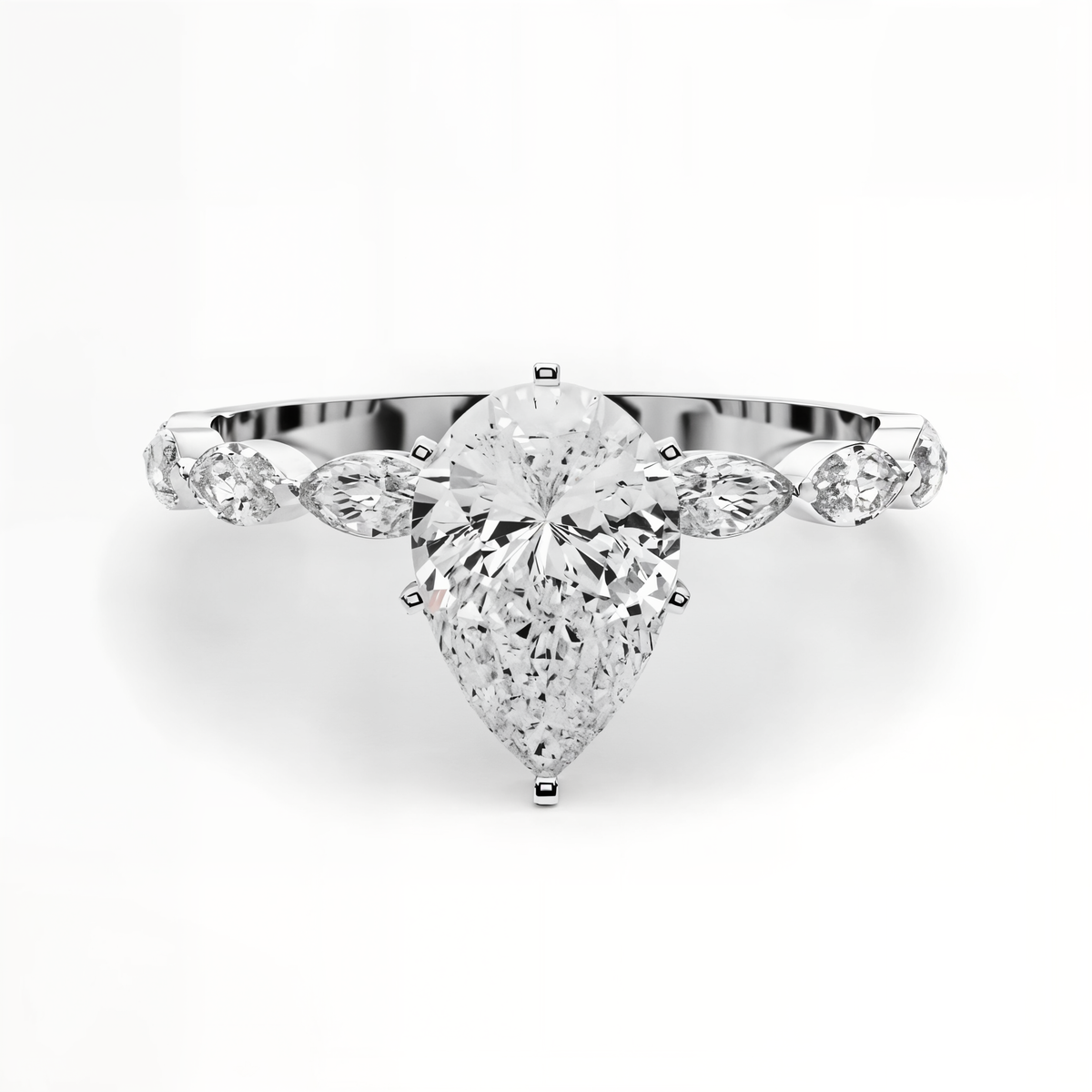 white gold, platinum | shape: pear