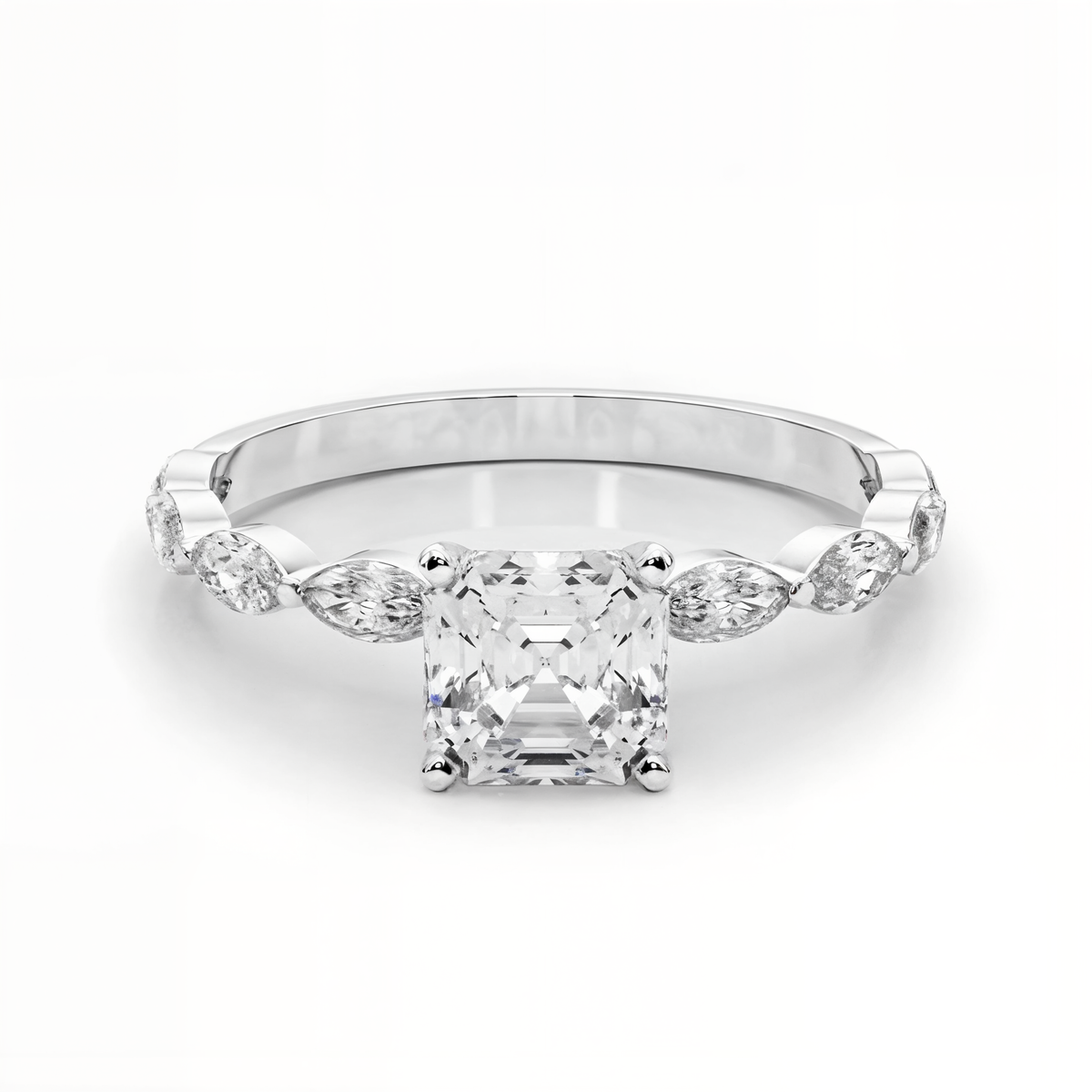 white gold, platinum | shape: asscher
