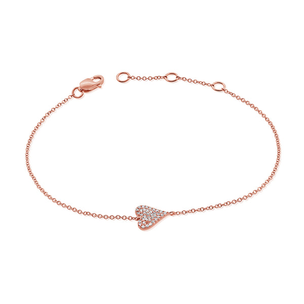 0.11ct Diamond Hearts & Love Chain Bracelet