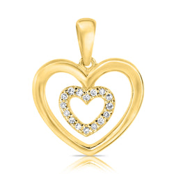 14K Hearts & Love Pendant