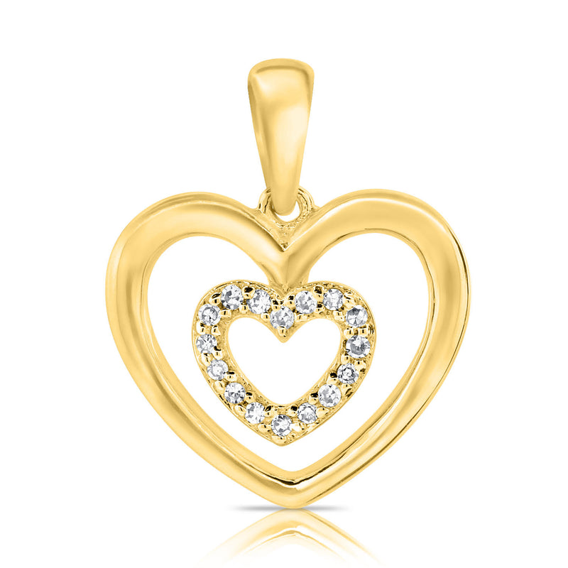 14K Hearts & Love Pendant