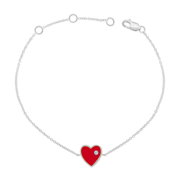 Diamond Hearts & Love Chain Bracelet