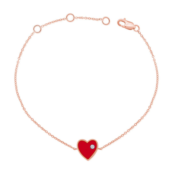 Diamond Hearts & Love Chain Bracelet