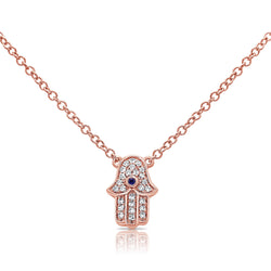 Diamond Evil Eye & Hamsa Necklace