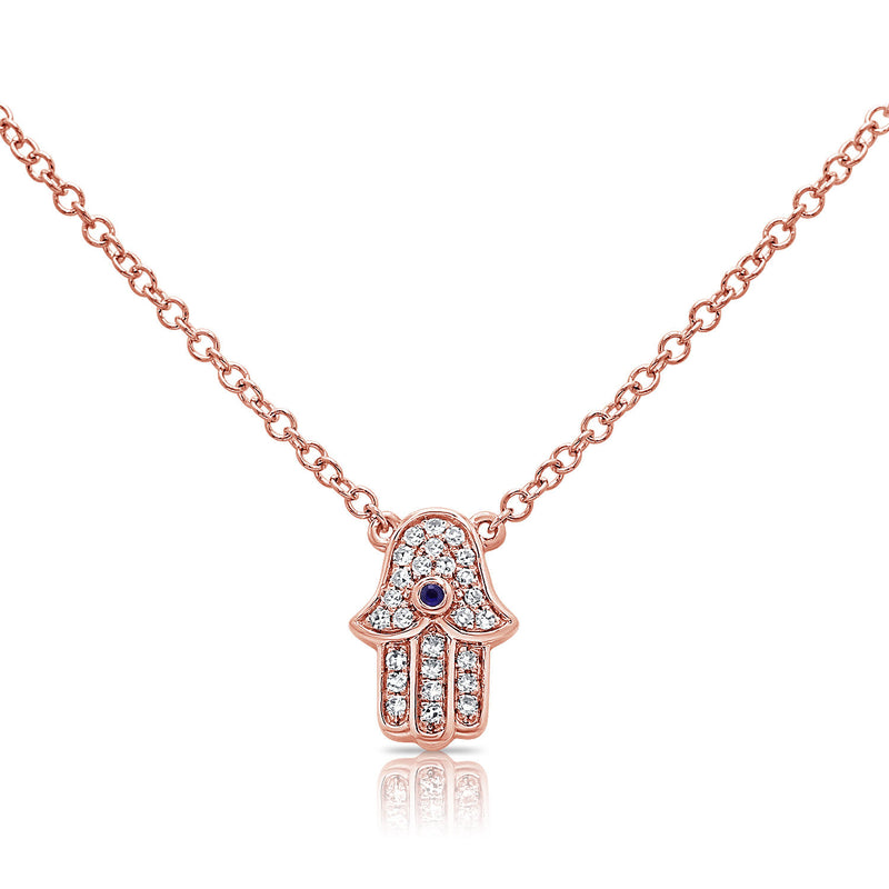 Diamond Evil Eye & Hamsa Necklace