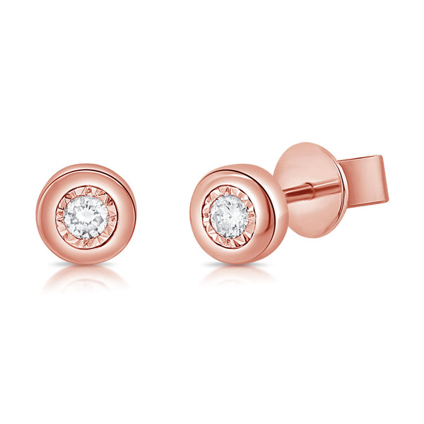 Classic Miracle Set Diamond Stud made in 14K Gold