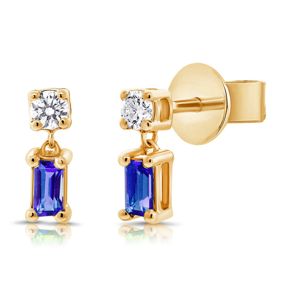 0.29ct Sapphire & Diamond Stud made in 14K Gold