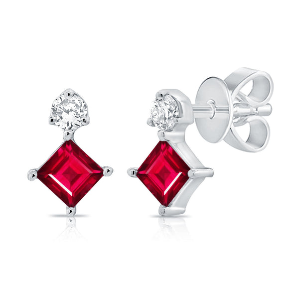 0.26ct Ruby & Diamond Stud Earrings