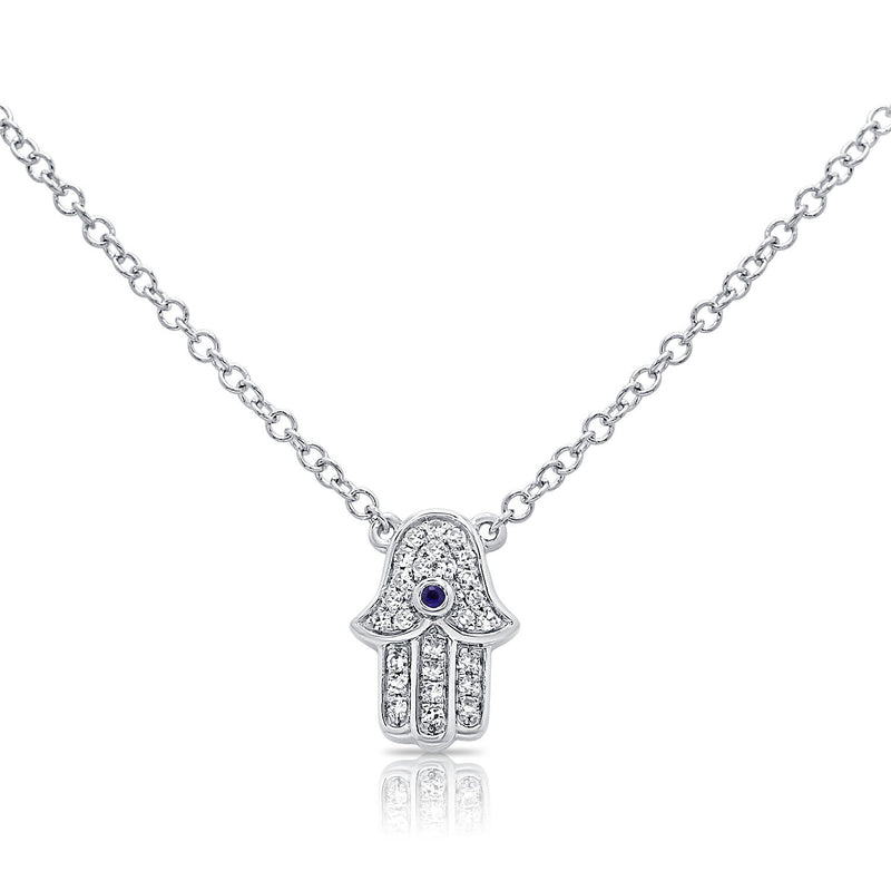 Diamond Evil Eye & Hamsa Necklace