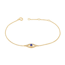 Diamond Evil Eye & Hamsa Chain Bracelet