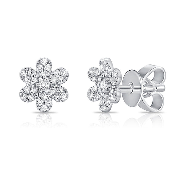 0.15ct Diamond Floral Studs in 14K Gold