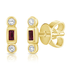 Unique Ruby & Diamond Studs