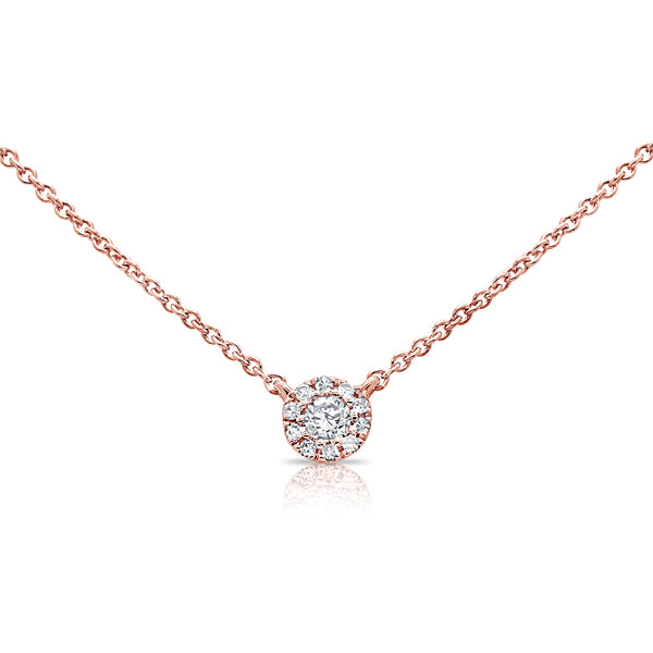 14K Gold Illusion Diamond Pendant Necklace – 0.11 Carat
