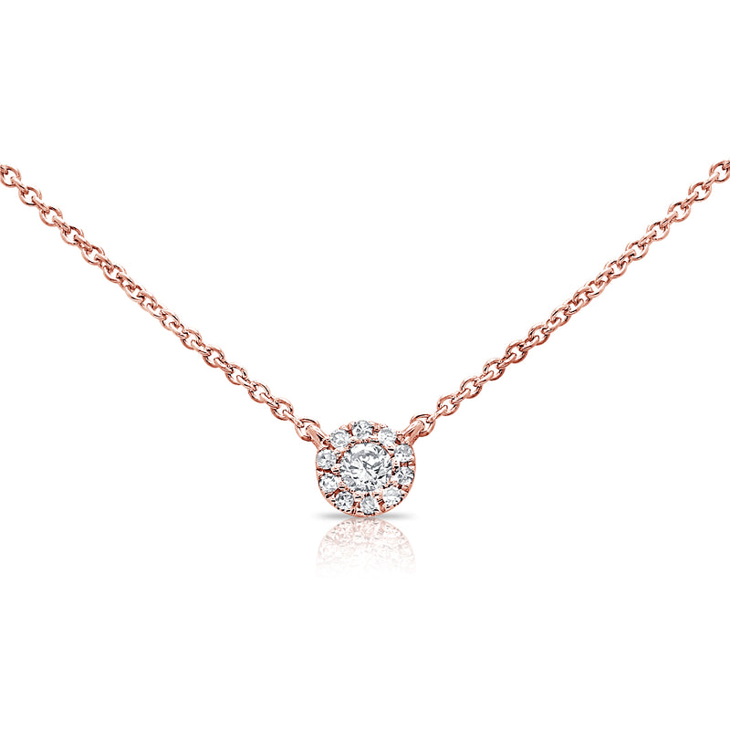 14K Gold Illusion Diamond Pendant Necklace – 0.11 Carat