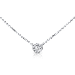 14K Gold Illusion Diamond Pendant Necklace – 0.11 Carat