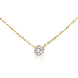 14K Gold Illusion Diamond Pendant Necklace – 0.11 Carat