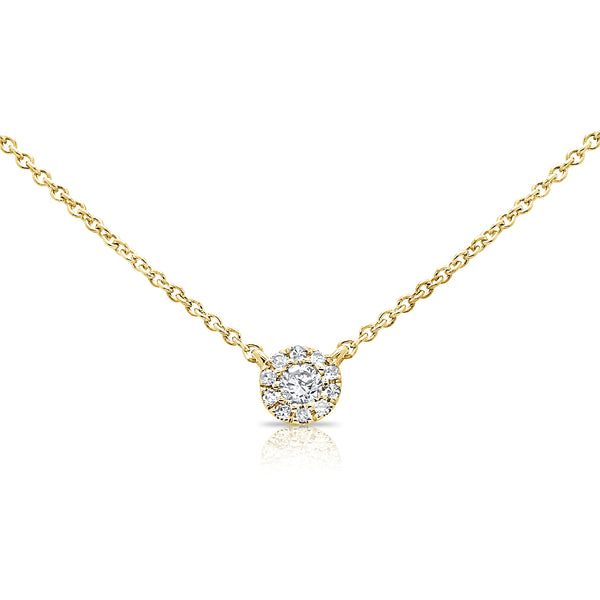 14K Gold Illusion Diamond Pendant Necklace – 0.11 Carat