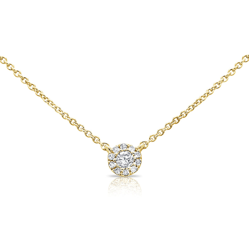14K Gold Illusion Diamond Pendant Necklace – 0.11 Carat
