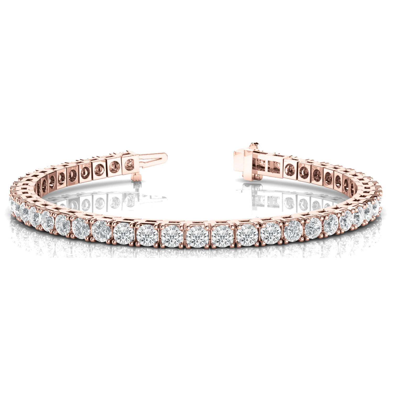 Classic Four-Prong Round Lab Grown Diamond Tennis Bracelet