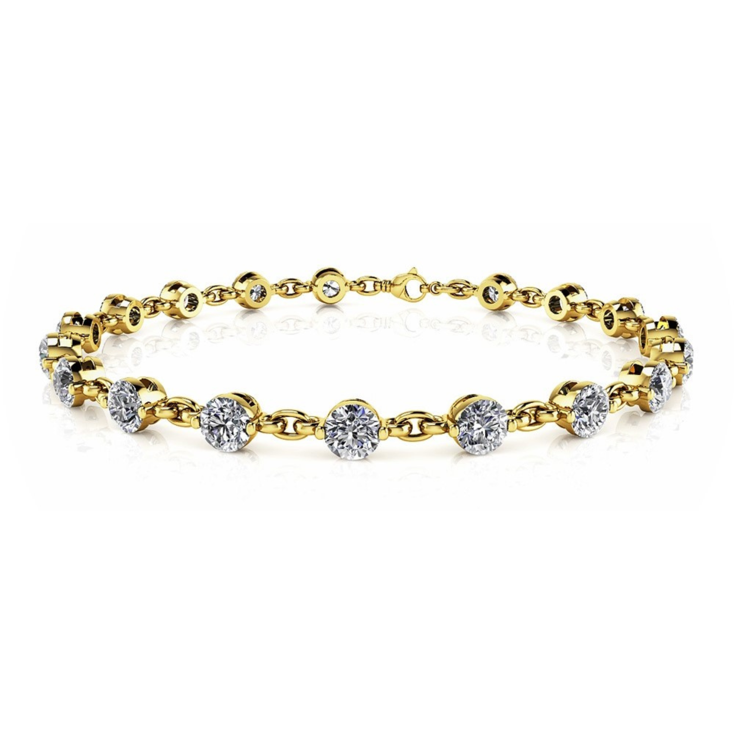 Link Single Prong Lab Grown Diamond Tennis Bracelet