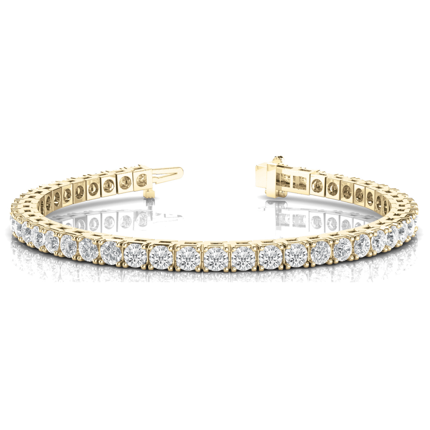 Classic Four-Prong Round Lab Grown Diamond Tennis Bracelet