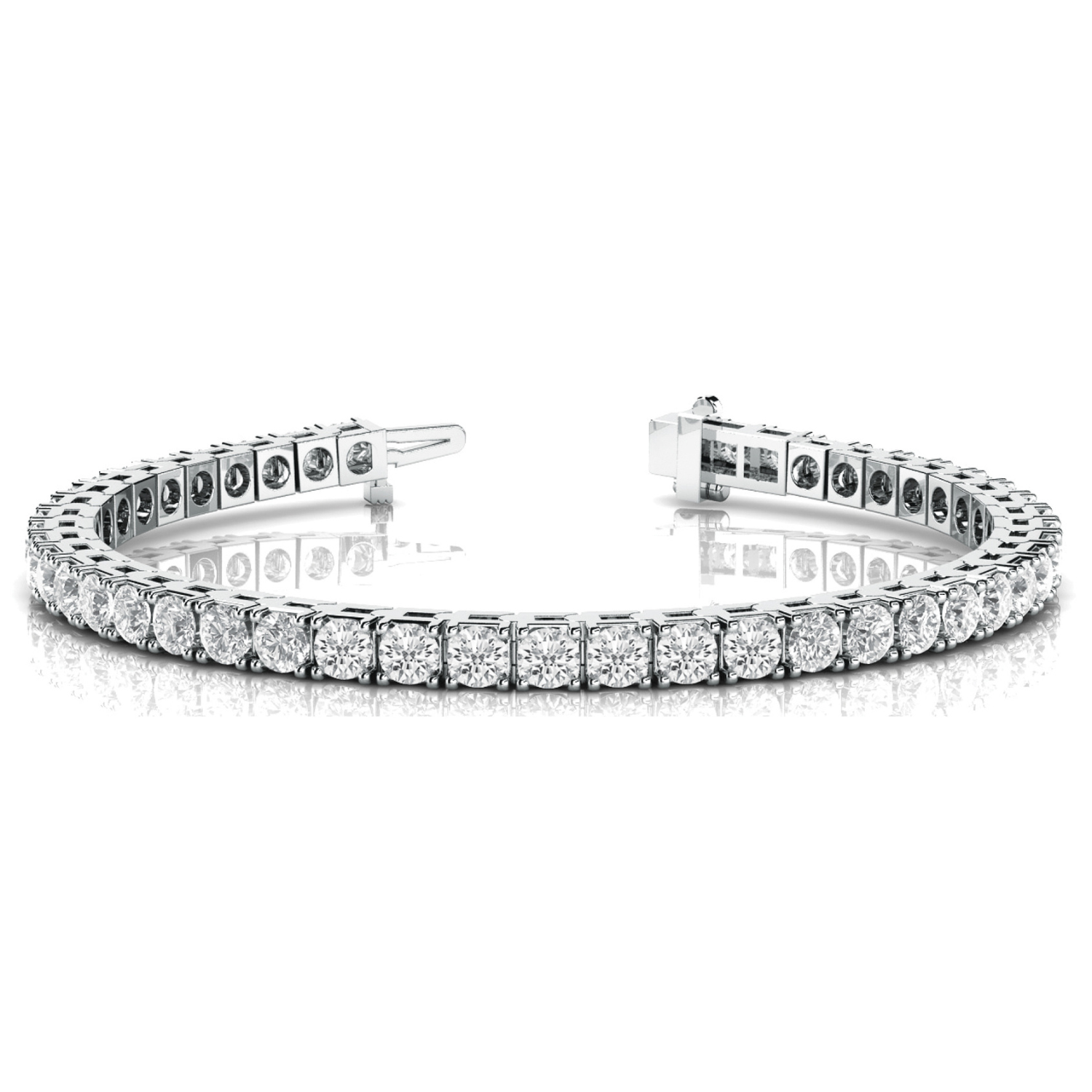 Classic Four-Prong Round Lab Grown Diamond Tennis Bracelet
